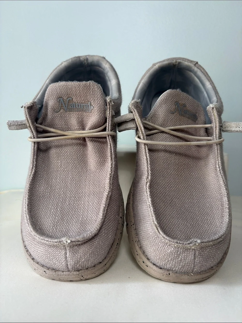 Natural Reflections Women's Beige Canvas Loafers